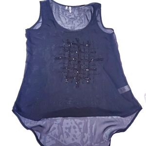 STUDIO Y Sheer Hi- Low Top Y2K